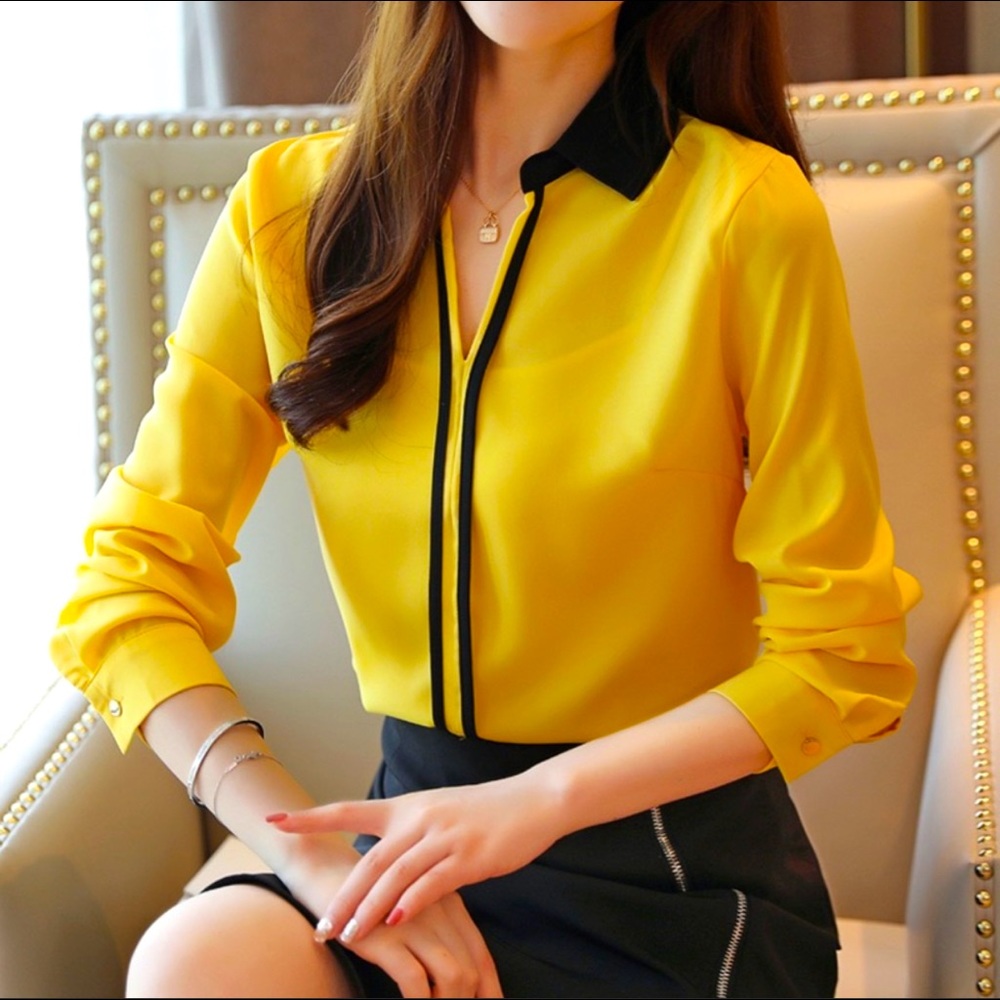 Long Sleeve Yellow Blouse